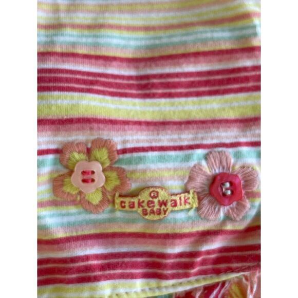 Cakewalk Baby Striped Romper with Matching Hat Size 6M - Picture 3 of 5
